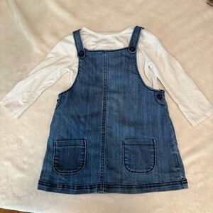 Carter's - Denim Overall Dress 18 month girl two piece set w/ long sleeve shirt